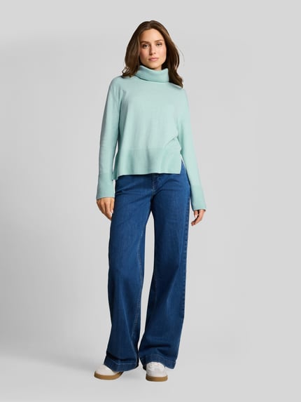 Tom Tailor Regular fit coltrui van mix van katoen en kasjmier Mintgroen - 1