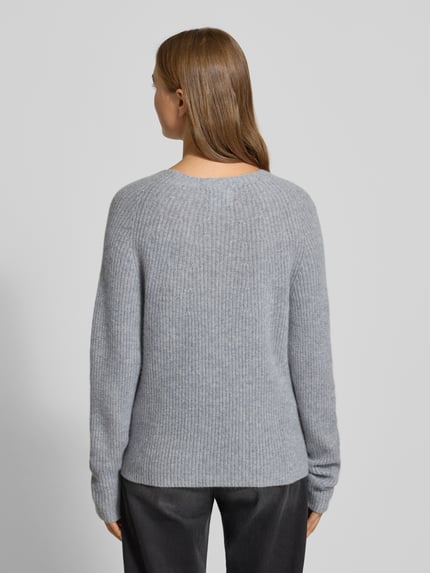 Fynch-Hatton Strickpullover aus reinem Kaschmir mit Rundhalsausschnitt Hellgrau Melange 5