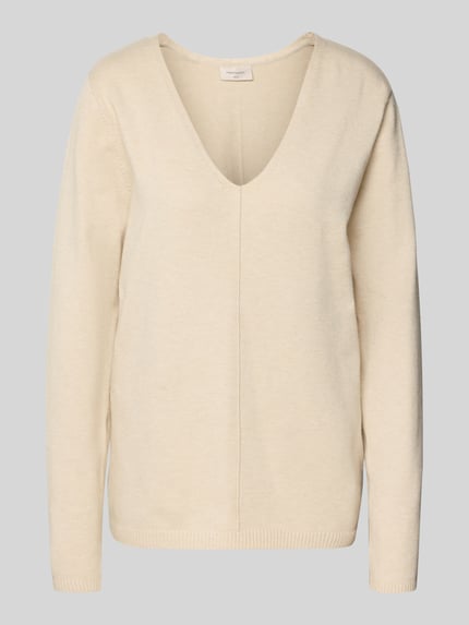 FREE/QUENT Strickpullover mit Teilungsnaht Modell 'Claura' Beige 2