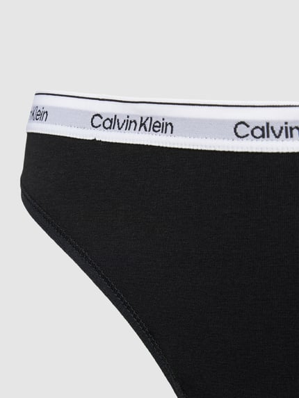Calvin Klein Underwear String met elastische band in een set van 3 stuks Zwart - 2