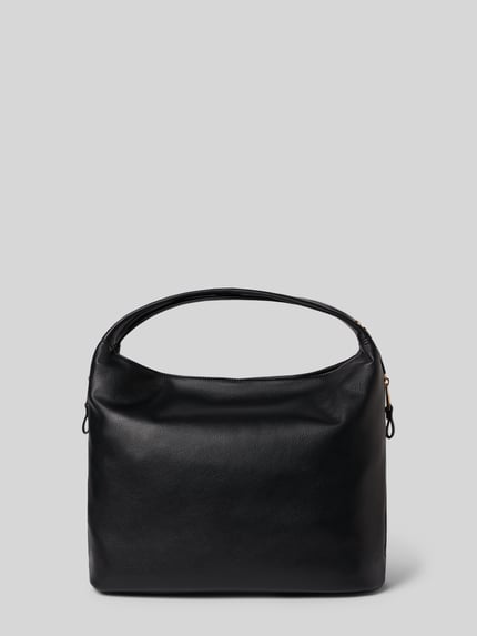 Productfoto, Handtasche in Leder-Optik van Liu Jo White in zwart, rechthoekige vorm, fijne structuur, hoofdvak met magneetsluiting, schouderriem en afneembaar handvat, binnenvak met ritssluiting, afmetingen 40x33x15 cm, schouderriem 97 cm