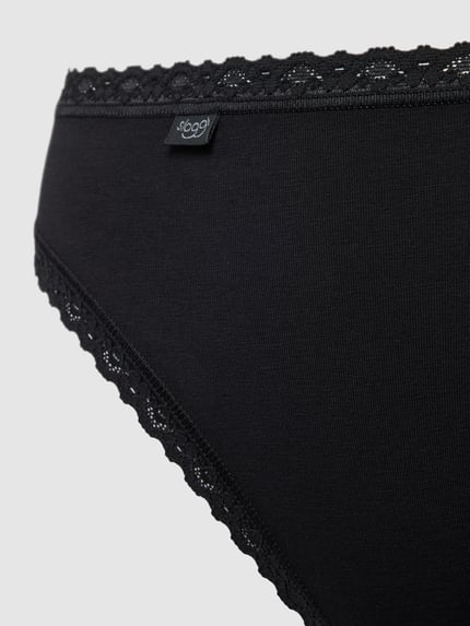 Sloggi Slip met schelprand in 3-pack Zwart - 2