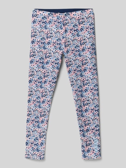 GUESS Leggings mit floralem Allover-Print Modell 'Reversible' Marine 1