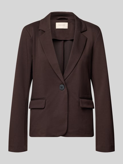 Produktfoto, Regular Fit Blazer mit Viskose-Anteil Modell 'Nanni' von FREE/QUENT, dunkelbraun, Klappentaschen, Knopfverschluss, Reverskragen