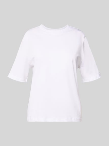Produktfoto, Regular Fit T-Shirt aus reiner Baumwolle Modell 'ASSIA' von Selected Femme, Optik: Unifarben, Kurzarm, Ziernähte, Rundhals, Jersey
