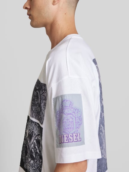 Diesel T-shirt z nadrukami z motywem Biały 3