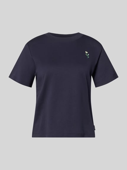 s.Oliver RED LABEL t-shirt o kroju regular fit z czystej bawełny Granatowy 2