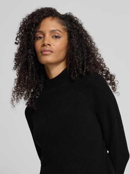 Marc O'Polo Sweter z dzianiny o kroju regular fit z czystej bawełny Czarny 3
