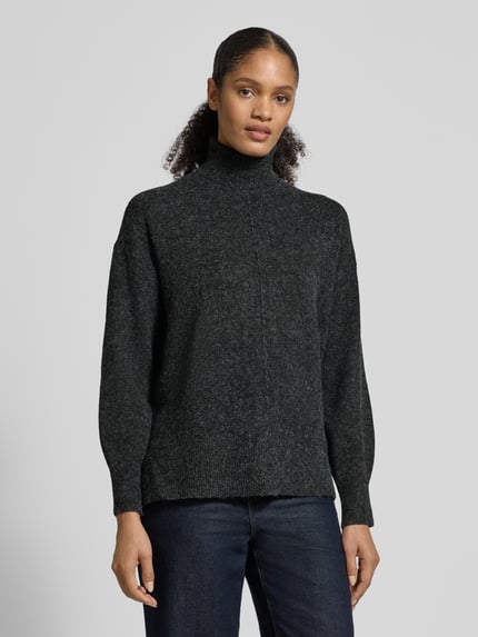 VERO MODA Regular fit coltrui met zijsplitten, model 'DOFFY' Metallic zwart gemêleerd - 4