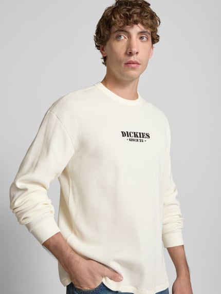 Dickies Shirt met lange mouwen, labelstitching en ronde hals Offwhite - 3