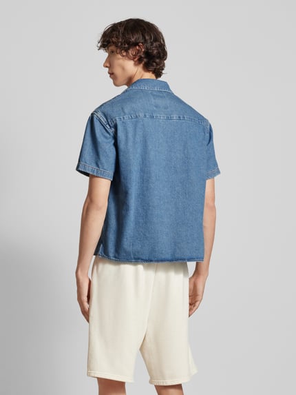 JACK & JONES Regular Fit Jeanshemd mit 1/2-Arm Modell 'CABANA' Hellblau 5