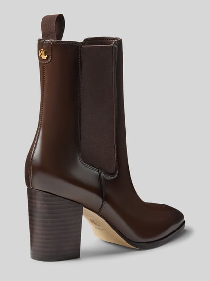 Lauren Ralph Lauren Stiefelette aus echtem Leder mit Logo-Detail Dunkelbraun 4