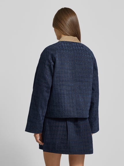 YAS Lange jas met klepzakken Model 'VICKY' Marineblauw - 5