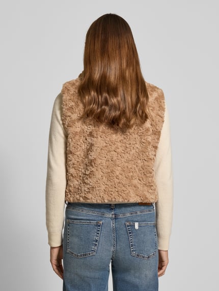 monari Gilet van imitatiebont met tweewegsritssluiting Lichtbruin - 5