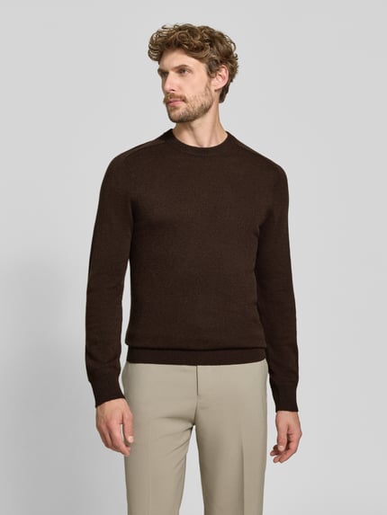 FTC Cashmere Regular Fit Strickpullover aus reinem Kaschmir Dunkelbraun 4