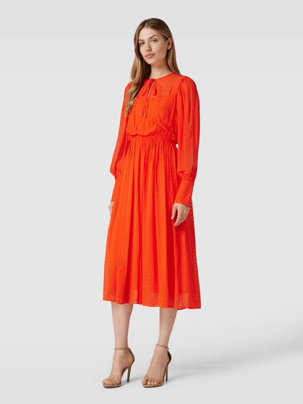 BOSS Blusenkleid aus Viskose mit Strukturmuster Modell 'Difilona' Rot 1