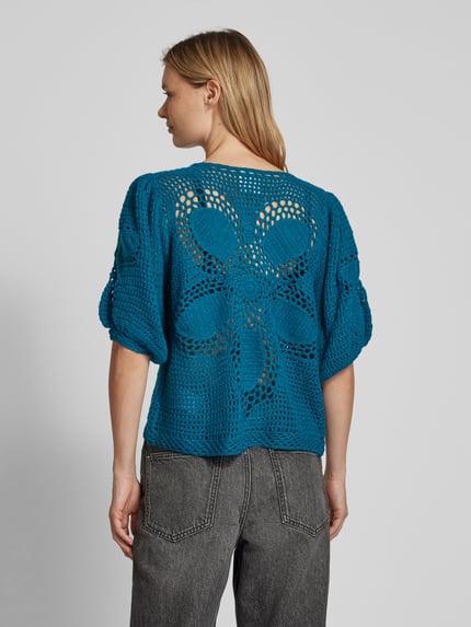 FARM RIO Strickpullover mit Knopfleiste Petrol 5