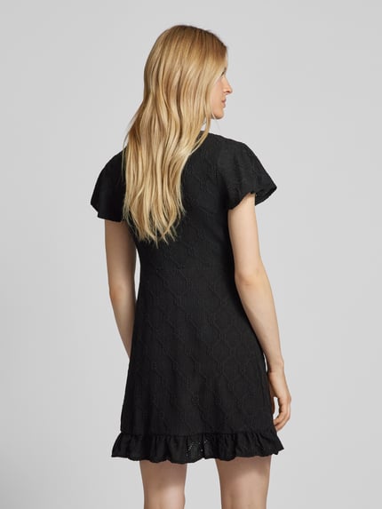 VILA Minikleid mit Strukturmuster Modell 'DELEA' Black 5