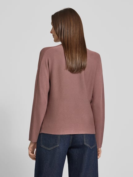 COMMA Strickpullover aus Viskose-Mix mit Stehkragen Mauve 5