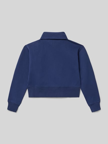 Productfoto, Regular Fit Sweatshirt uit katoenmix van Polo Ralph Lauren Teens, look: effen, logodetail, polokraag, lange mouw, geribde rompzoom, materaalverwerking: sweat, kleur blauw