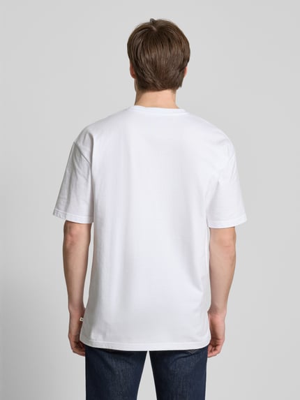 Samsøe Samsøe T-shirt met geribde ronde hals, model 'HUDSON' Wit - 5