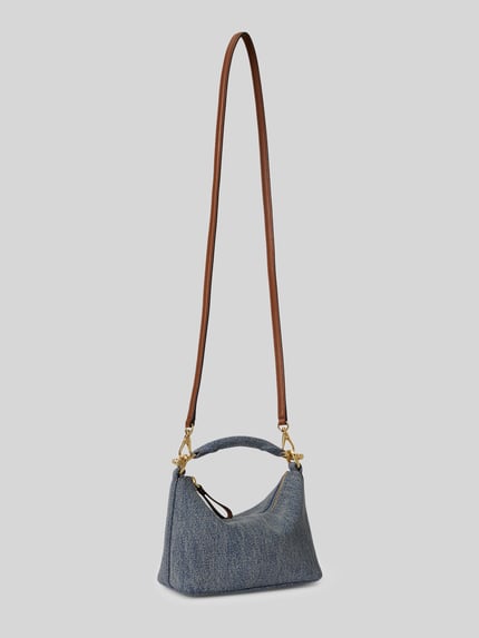 Lauren Ralph Lauren Henkeltasche aus Denim mit Lederriemen Blau 2