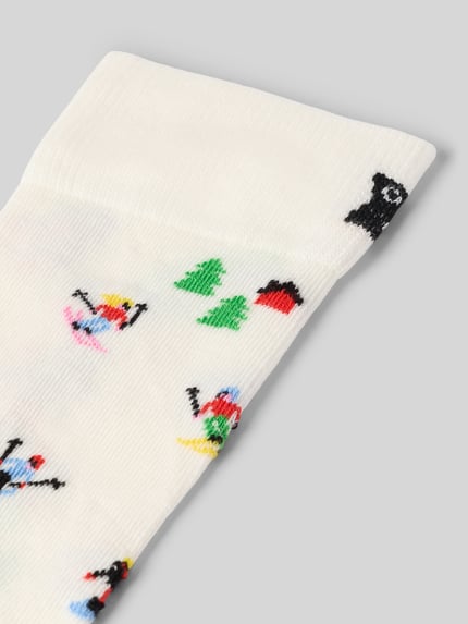 Happy Socks Socken aus elastischem Baumwoll-Mix Modell 'DOWN THE SLOPE' Offwhite 2