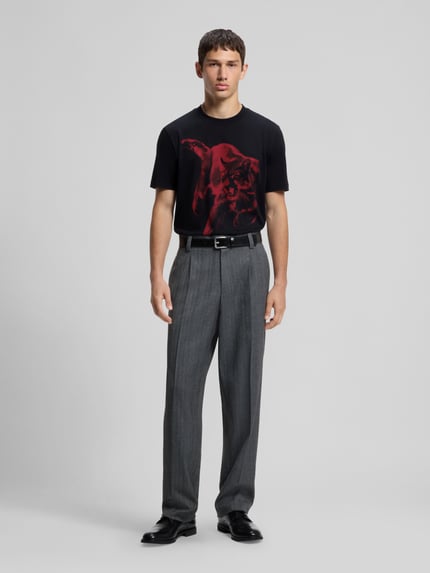 HUGO t-shirt o kroju regular fit z czystej bawełny model 'Daffilo' Czarny 1