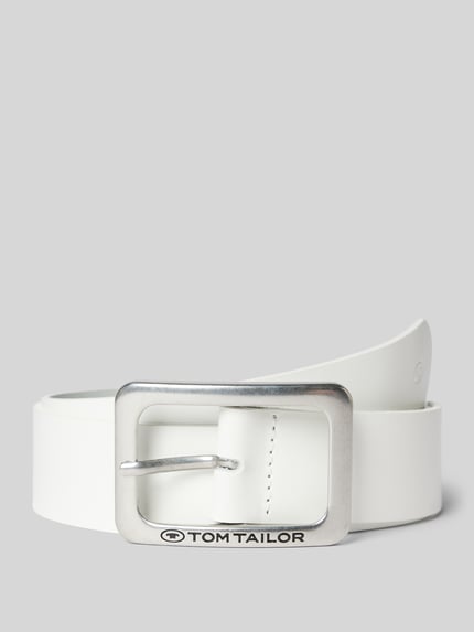 Tom Tailor Ledergürtel in unifarbenem Design Modell 'EVE' Weiss 1