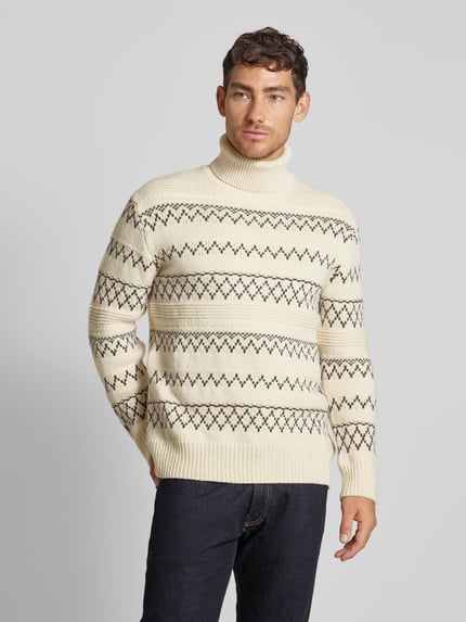 KnowledgeCotton Apparel Gebreide pullover van pure wol Offwhite - 4