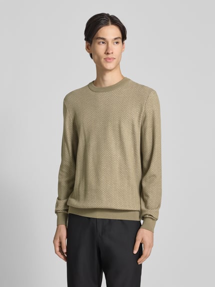 BOSS Regular Fit Pullover aus Schurwoll-Mix Modell 'HABITO' Schlamm 4