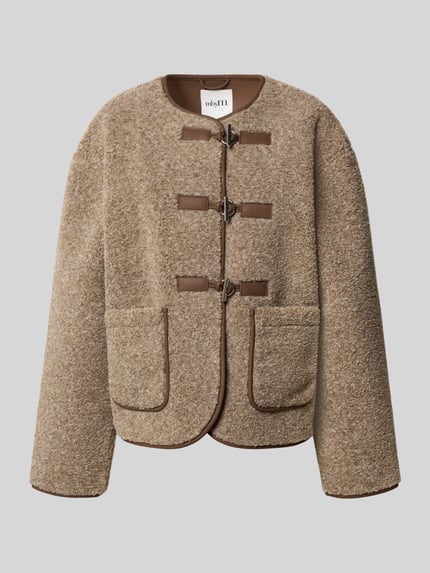 mbyM Relaxed fit teddyjack met klepzakken model 'Keisa' Lichtbruin - 2