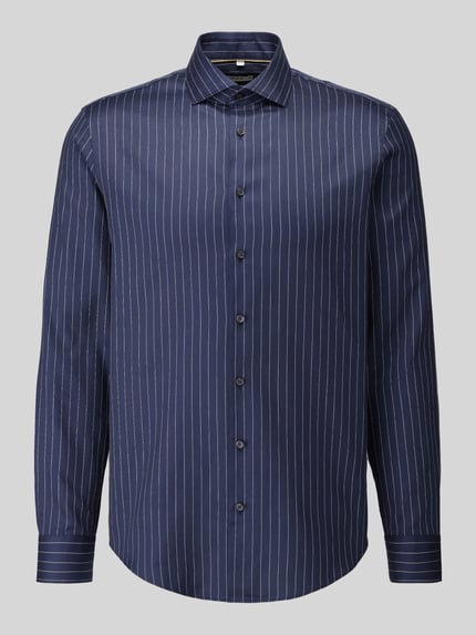 Jake*s Slim Fit Businesshemd aus reiner Baumwolle  Marine 2
