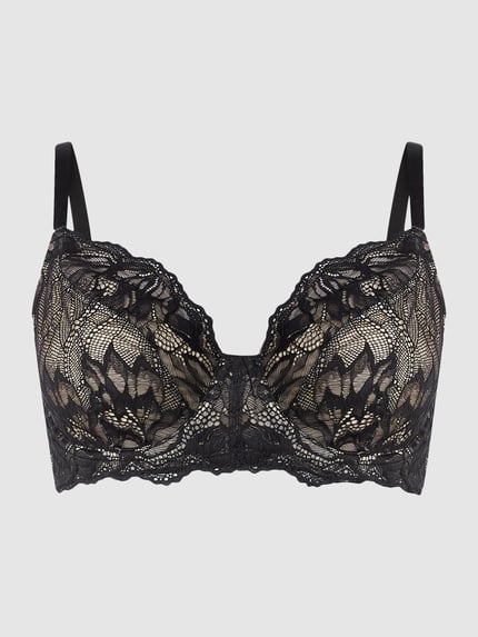 Calvin Klein Underwear Beugelbeha van gebloemd kant  Zwart - 2