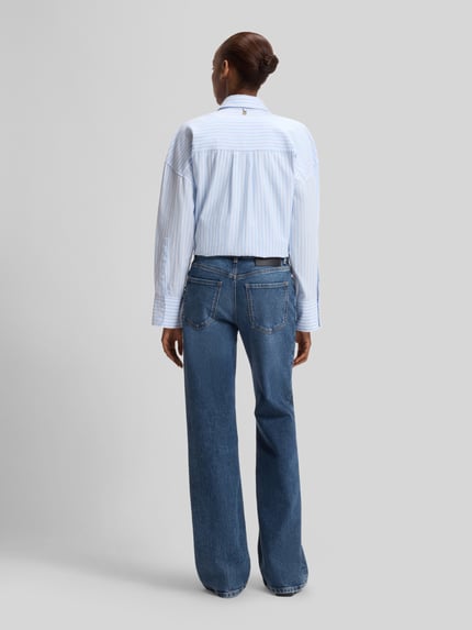 HUGO Wide leg jeans van katoenmix model 'GORINNE' Donkerblauw - 5