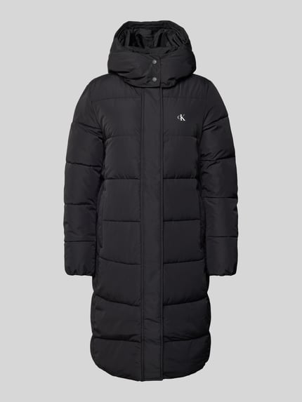 Calvin Klein Jeans Steppmantel mit Logo und Kapuze Black 2