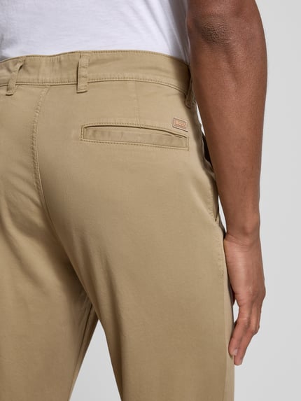 BOSS Orange Regular fit chino met ceintuurlussen Beige - 3