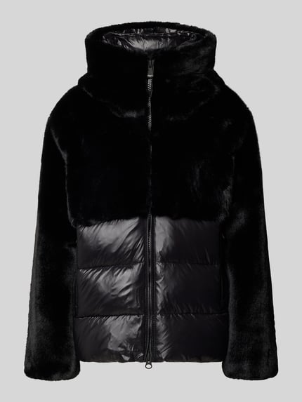 Blauer USA Steppjacke mit Kunstfellbesatz Modell 'FANEVIL' Black 2