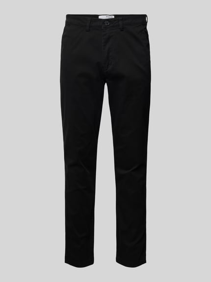 Selected Chinosy o kroju slim fit z mieszanki bawełny model 'MILES' Czarny 2