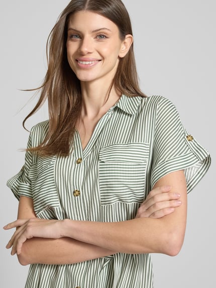 VERO MODA Sukienka mini taliowana z czystej wiskozy model ‘BUMPY’ Trzcinowy 3