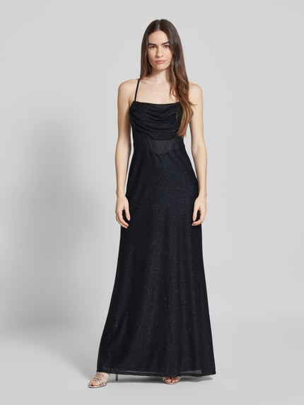 VM by Vera Mont Abendkleid mit Wasserfall-Ausschnitt Dunkelblau 4