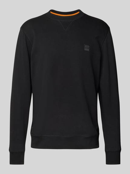BOSS Orange Sweatshirt met labeldetail, model 'Westart' Zwart - 2