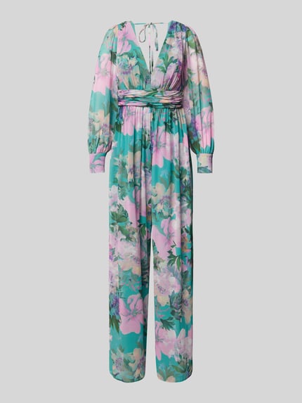 Jake*s Cocktail Jumpsuit mit Taillenpasse Tuerkis Melange 2