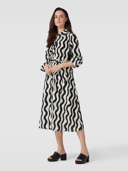 White Label Midikleid mit Allover-Muster Black 1