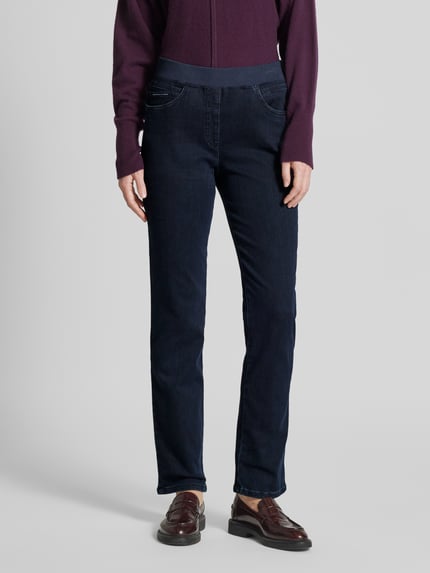 Raphaela By Brax Straight Fit Jeans mit elastischem Bund Dunkelblau 4