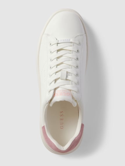 GUESS Sneakersy z obszyciem w kontrastowym kolorze model ‘ELBINA’ Mocnoróżowy 3