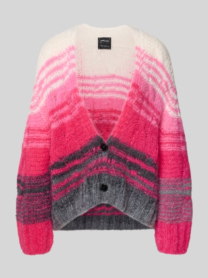 Marc Cain Oversized Strickjacke mit Knopfverschluss Pink 2