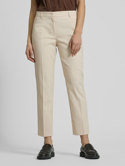 Christian Berg Woman Selection Spodnie materiałowe o kroju regular fit z kantami Piaskowy 4