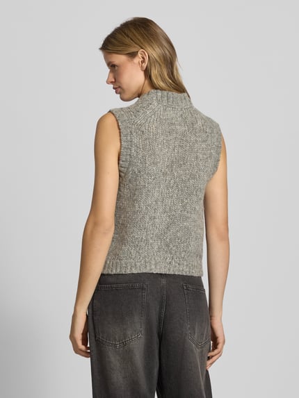 Marc O'Polo DENIM Regular fit mouwloos vest van scheerwolmix Lichtgrijs gemêleerd - 5