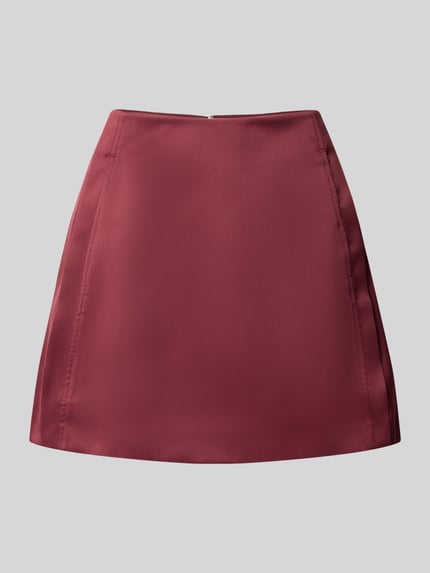 Selected Minirock mit Satin-Finish Bordeaux 1